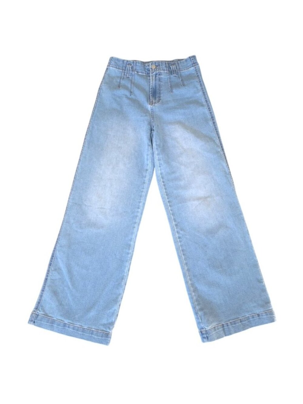 OAT New York Womens Wide Leg Jeans Light Wash Size 6/28 Cotton Stretch Denim